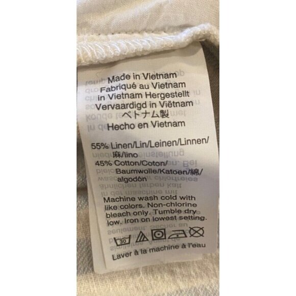 Madewell Medium Huston Pull On Crop Pants Striped Elastic Waist Blue GUC - Picture 6 of 8